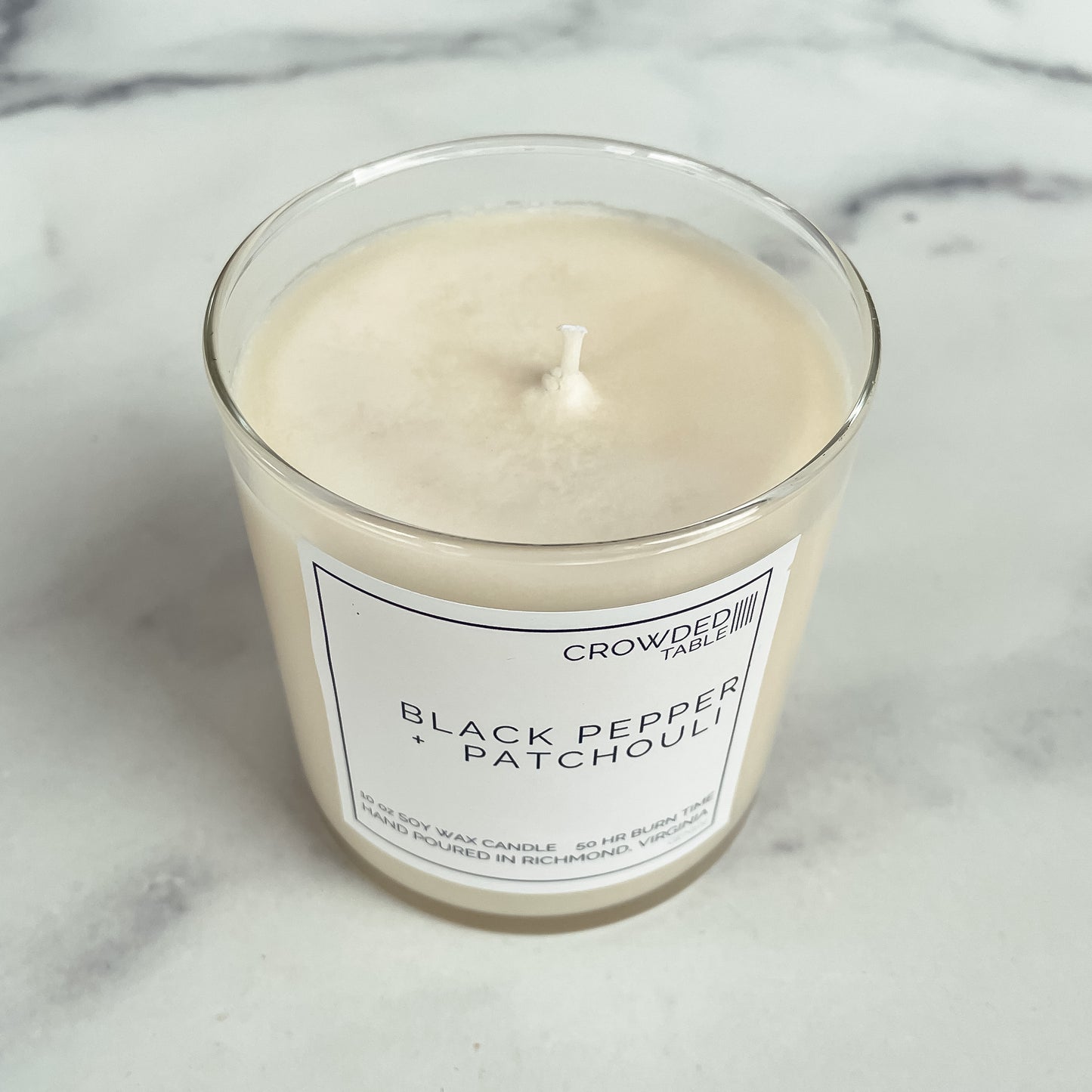 Black Pepper + Patchouli 10 oz. Pure Soy Wax Candle