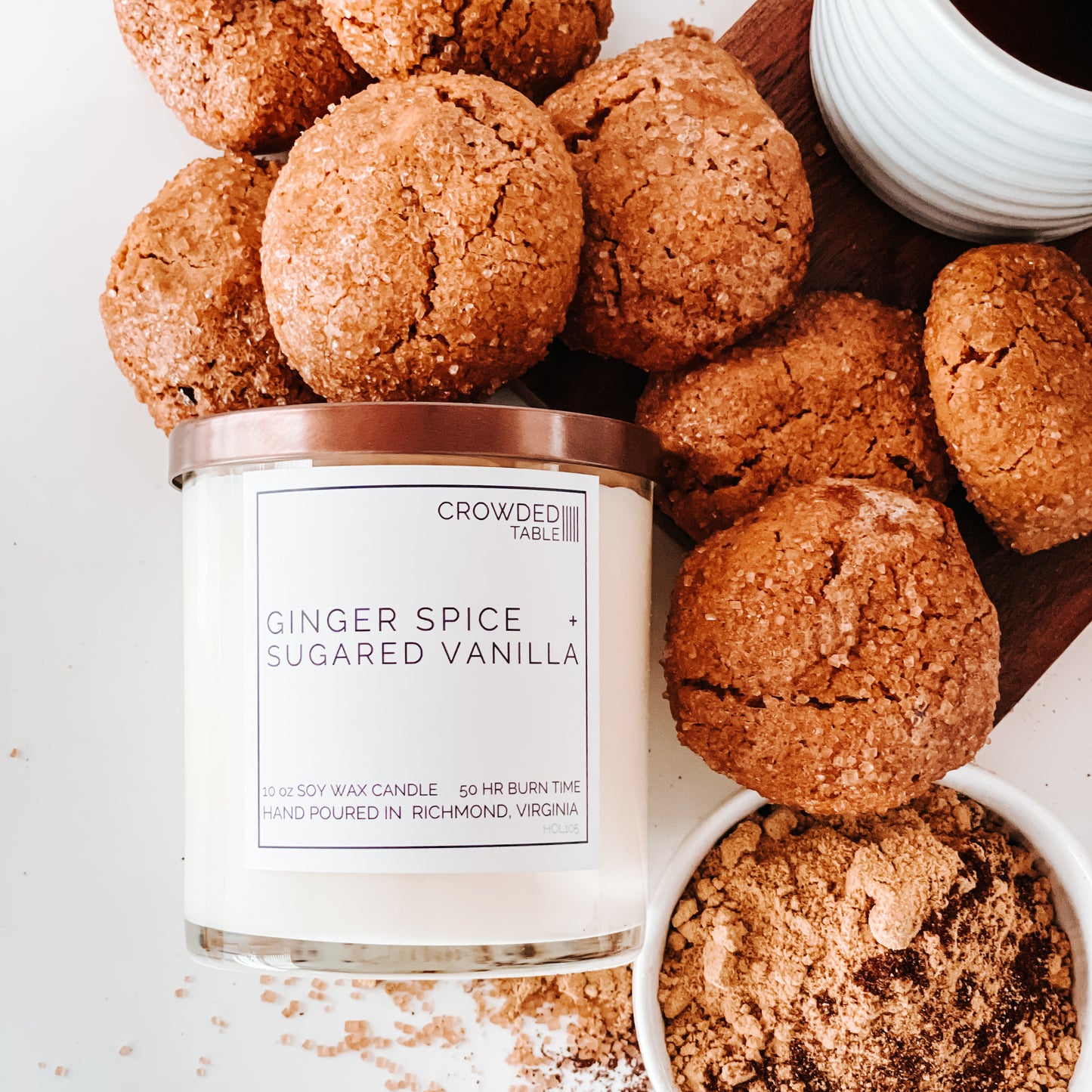 Ginger Spice + Sugared Vanilla 10 oz. Pure Soy Wax Candle