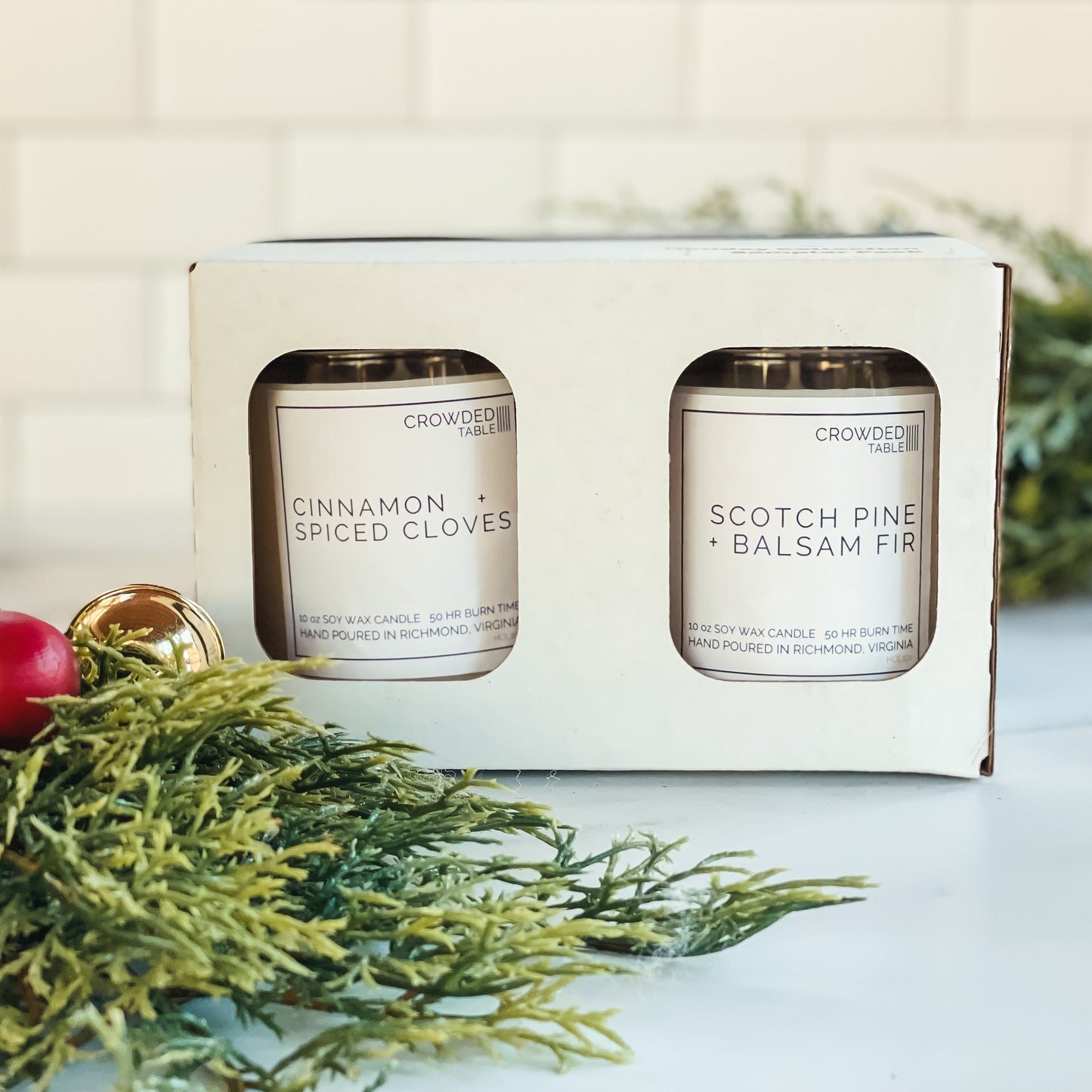 Holiday Collection Candle Sampler Pack - 4 x 10 ounce Pure Soy Wax Candles