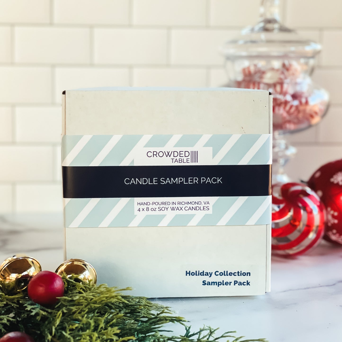 Holiday Collection Candle Sampler Pack - 4 x 10 ounce Pure Soy Wax Candles
