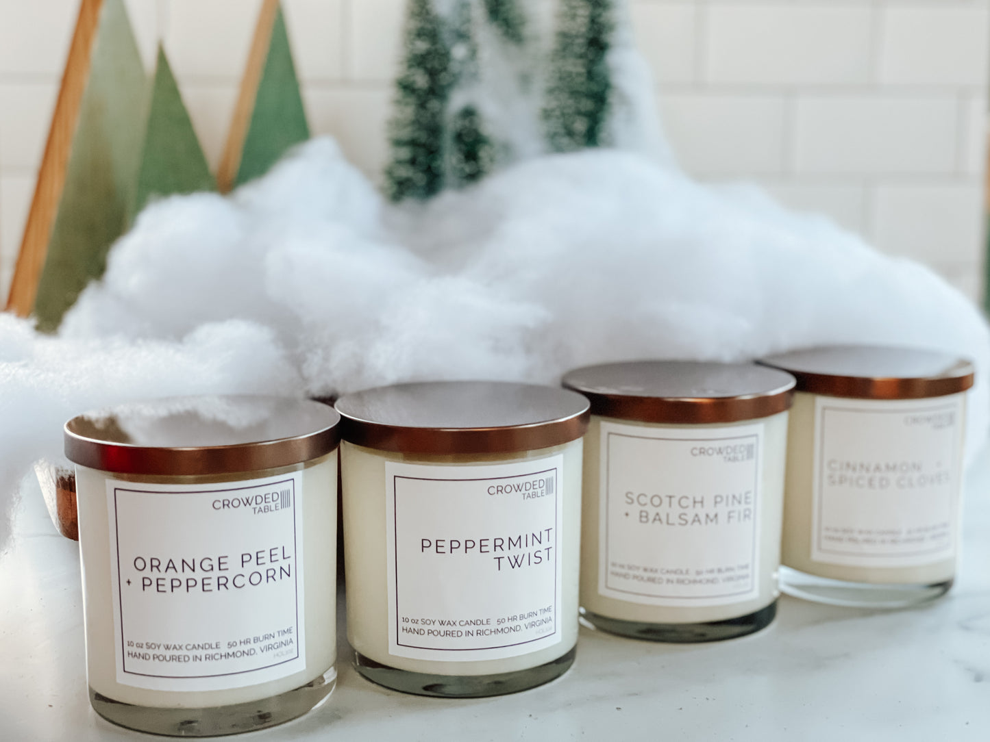 Holiday Collection Candle Sampler Pack - 4 x 10 ounce Pure Soy Wax Candles