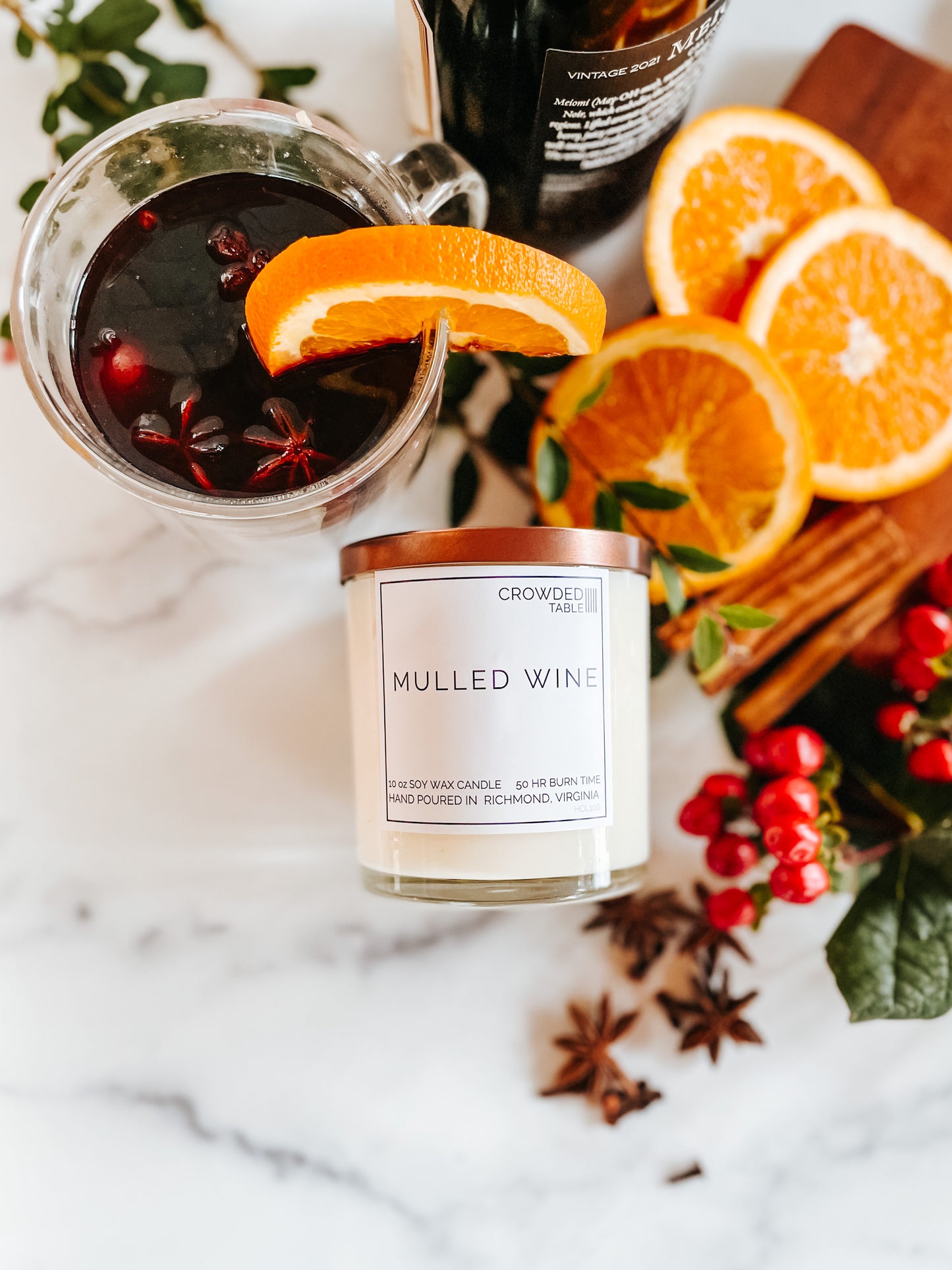 Mulled Wine 10 oz. Pure Soy Wax Candle
