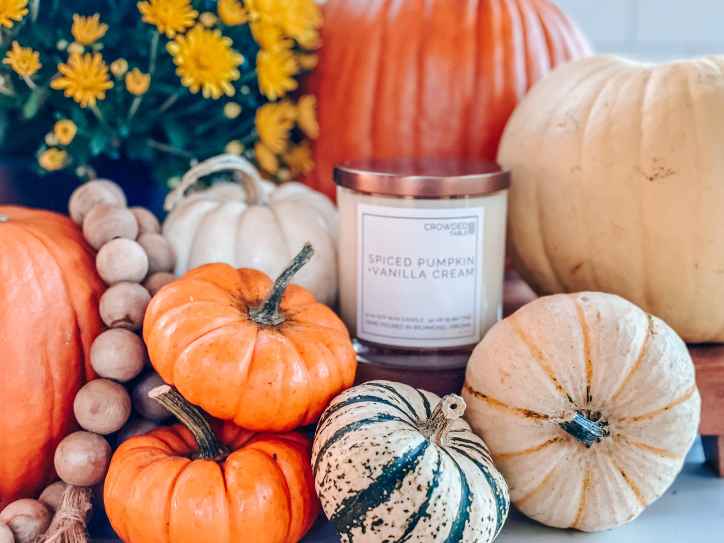 Spiced Pumpkin + Vanilla Cream 10 oz. Pure Soy Wax Candle