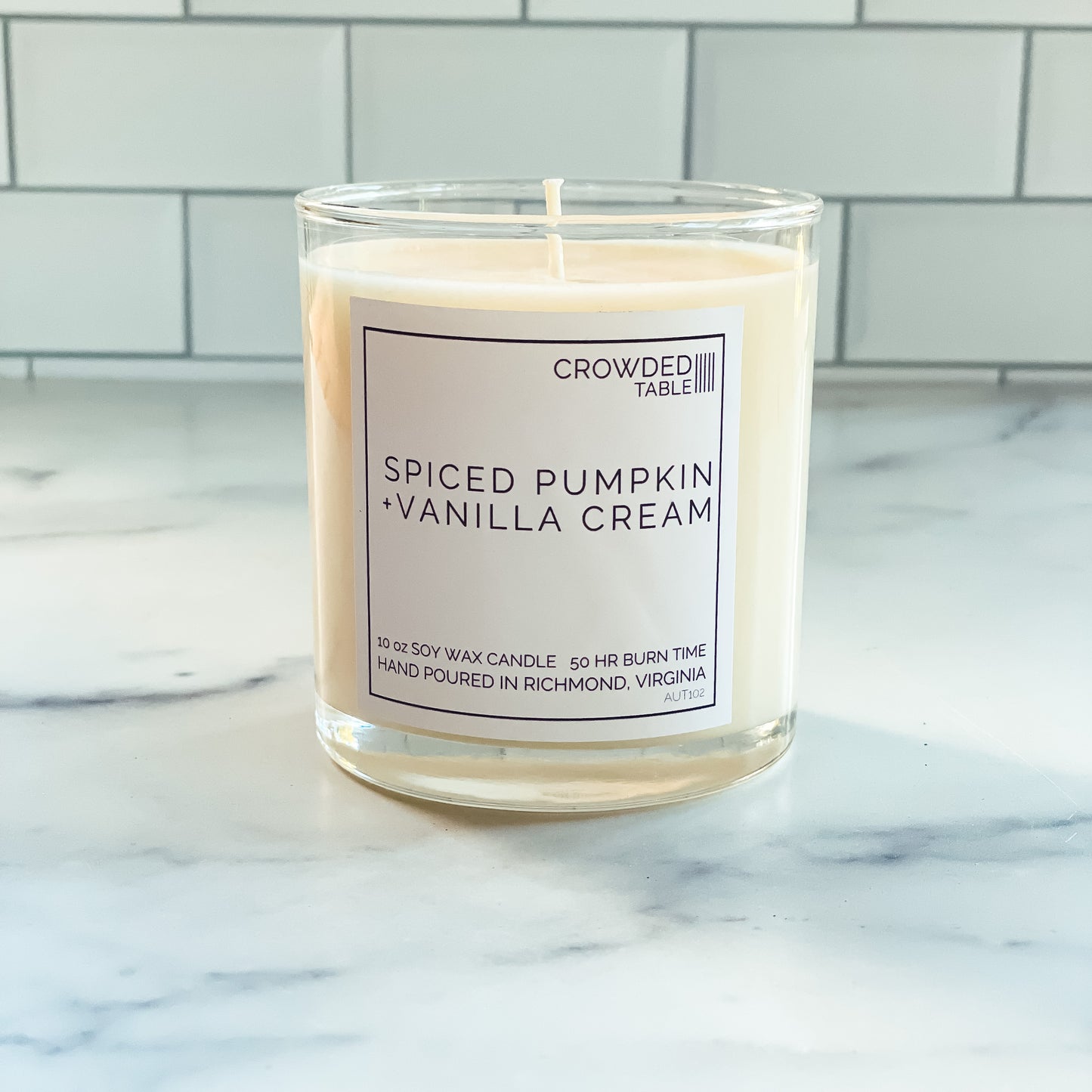 Spiced Pumpkin + Vanilla Cream 10 oz. Pure Soy Wax Candle