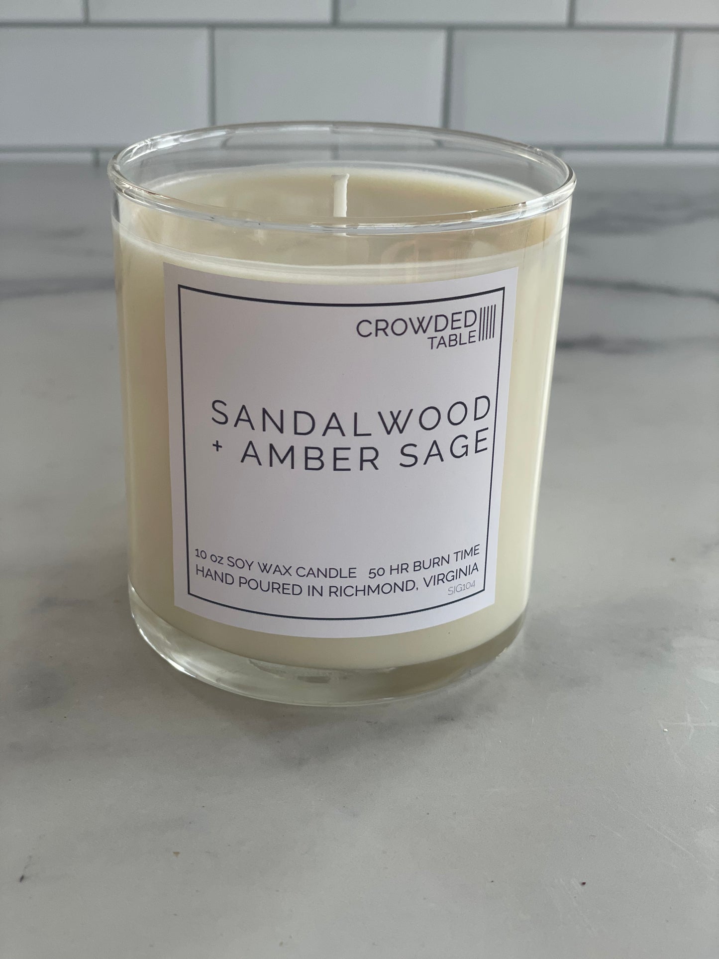 Sandalwood + Amber Sage 10 Oz. Pure Soy Wax Candle