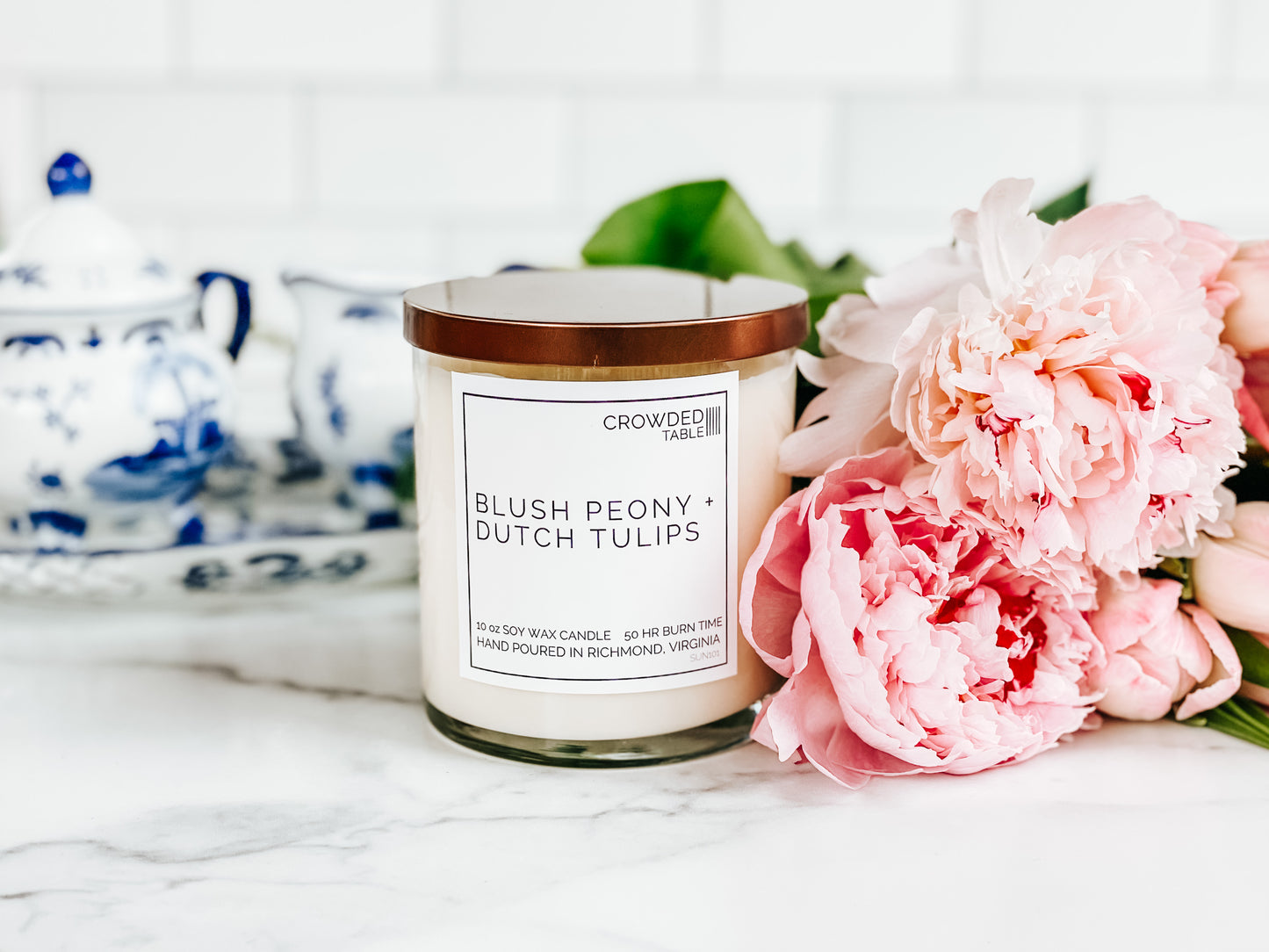 Blush Peony + Dutch Tulips 10 oz. Soy Wax Candle