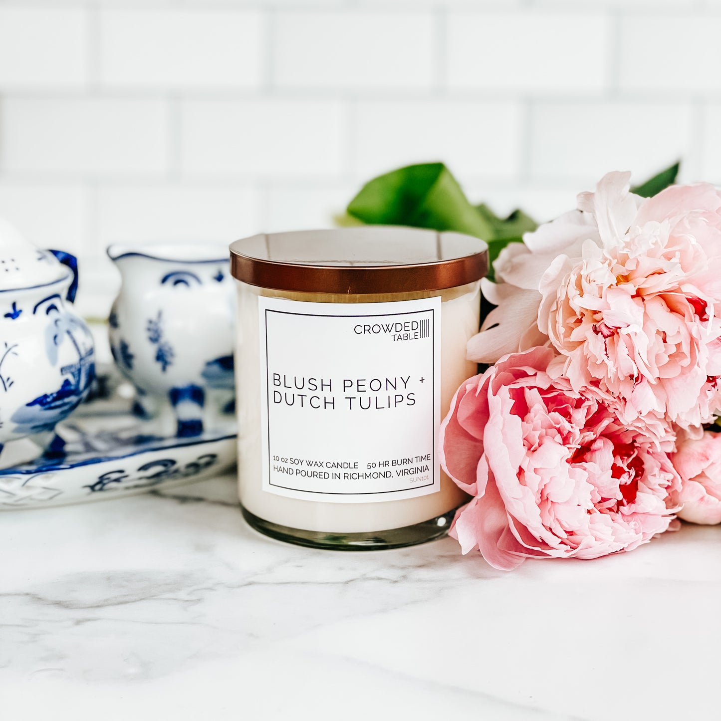 Blush Peony + Dutch Tulips 10 oz. Soy Wax Candle