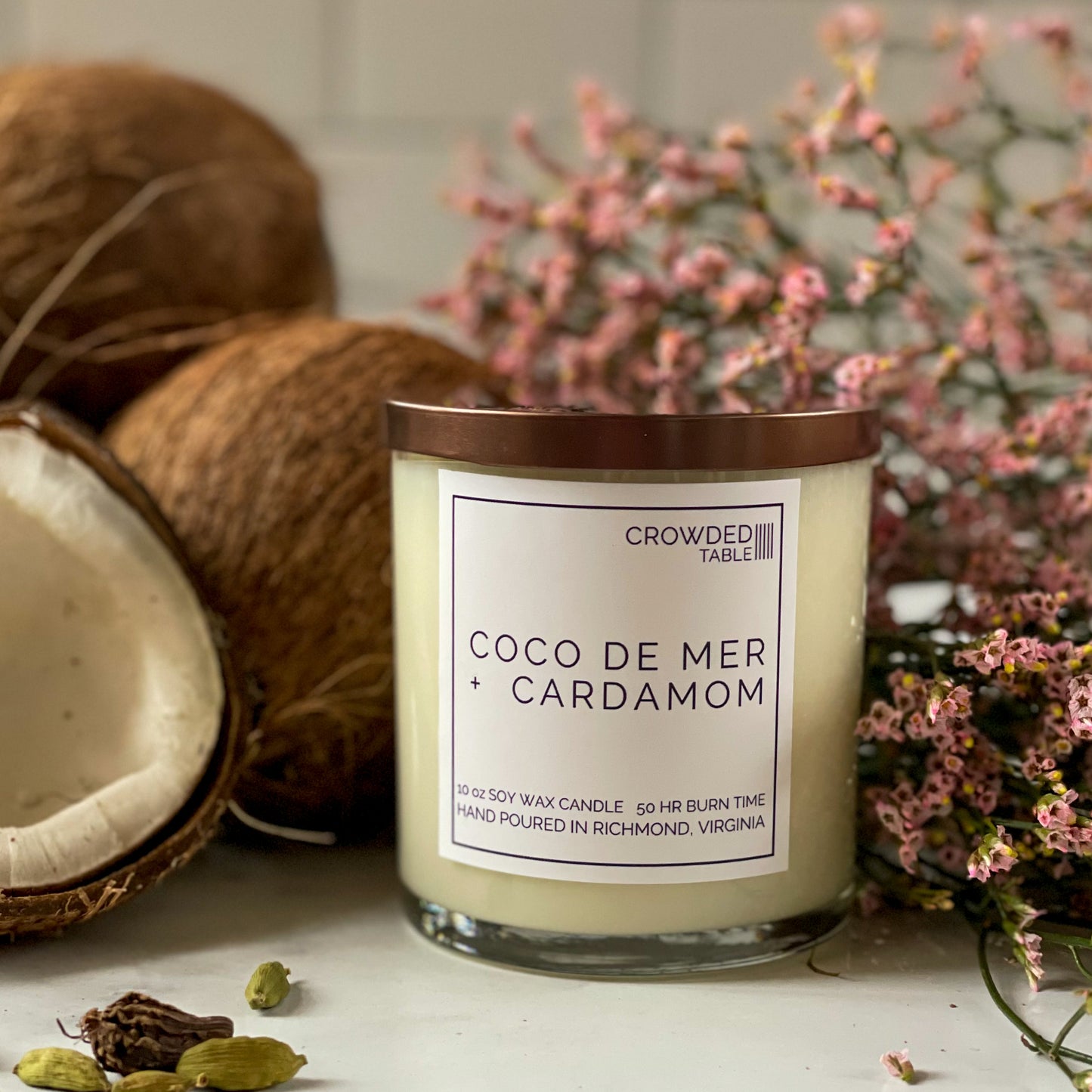 Coco de Mer + Cardamom 10 oz. Pure Soy Wax Candle