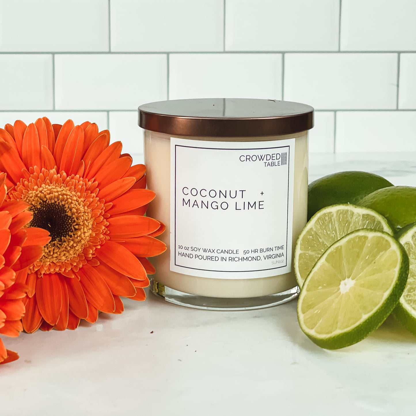 Coconut + Mango Lime 10 oz. Pure Soy Wax Candle