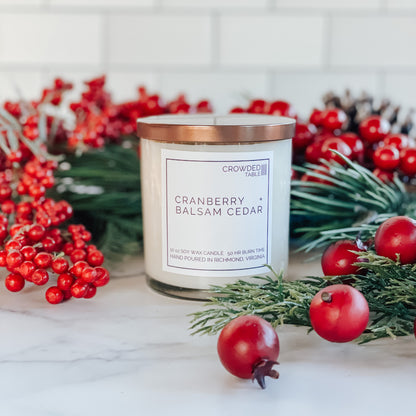 Cranberry + Balsam Cedar 10 oz. Pure Soy Wax Candle