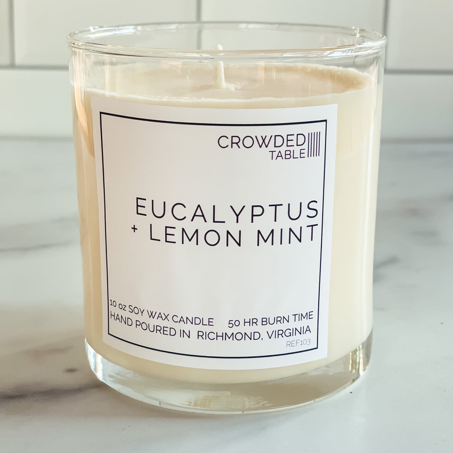 Eucalyptus + Lemon Mint 10 oz. Pure Soy Wax Candle