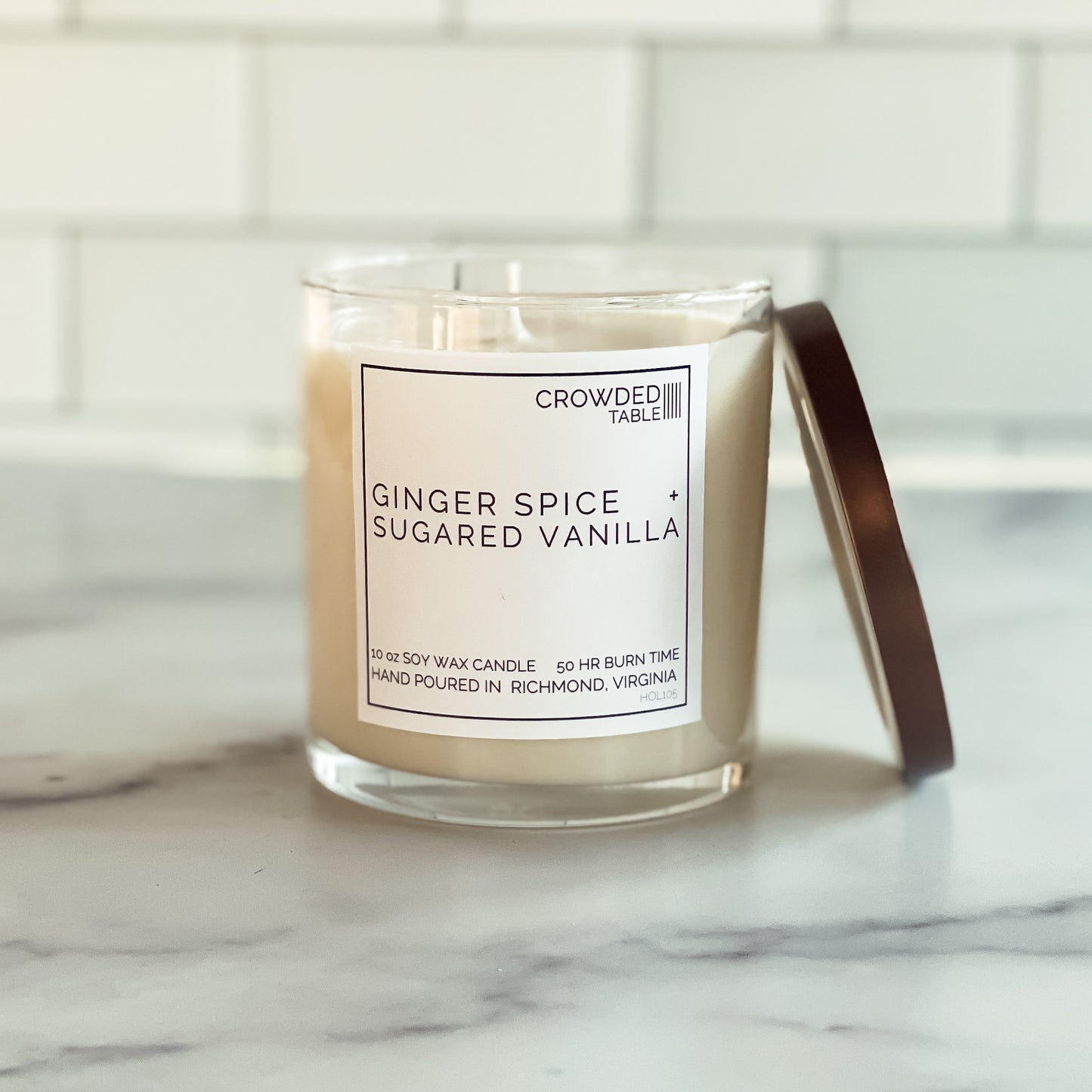 Ginger Spice + Sugared Vanilla 10 oz. Pure Soy Wax Candle