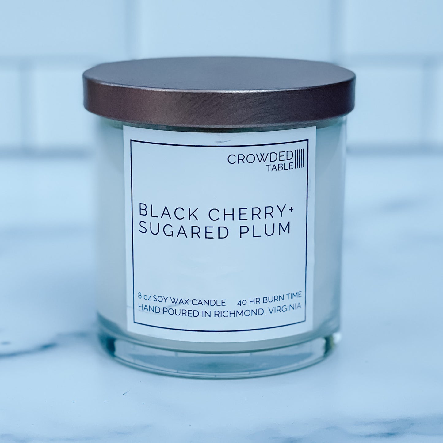Black Cherry + Sugared Plum 10 oz. Pure Soy Wax Candle