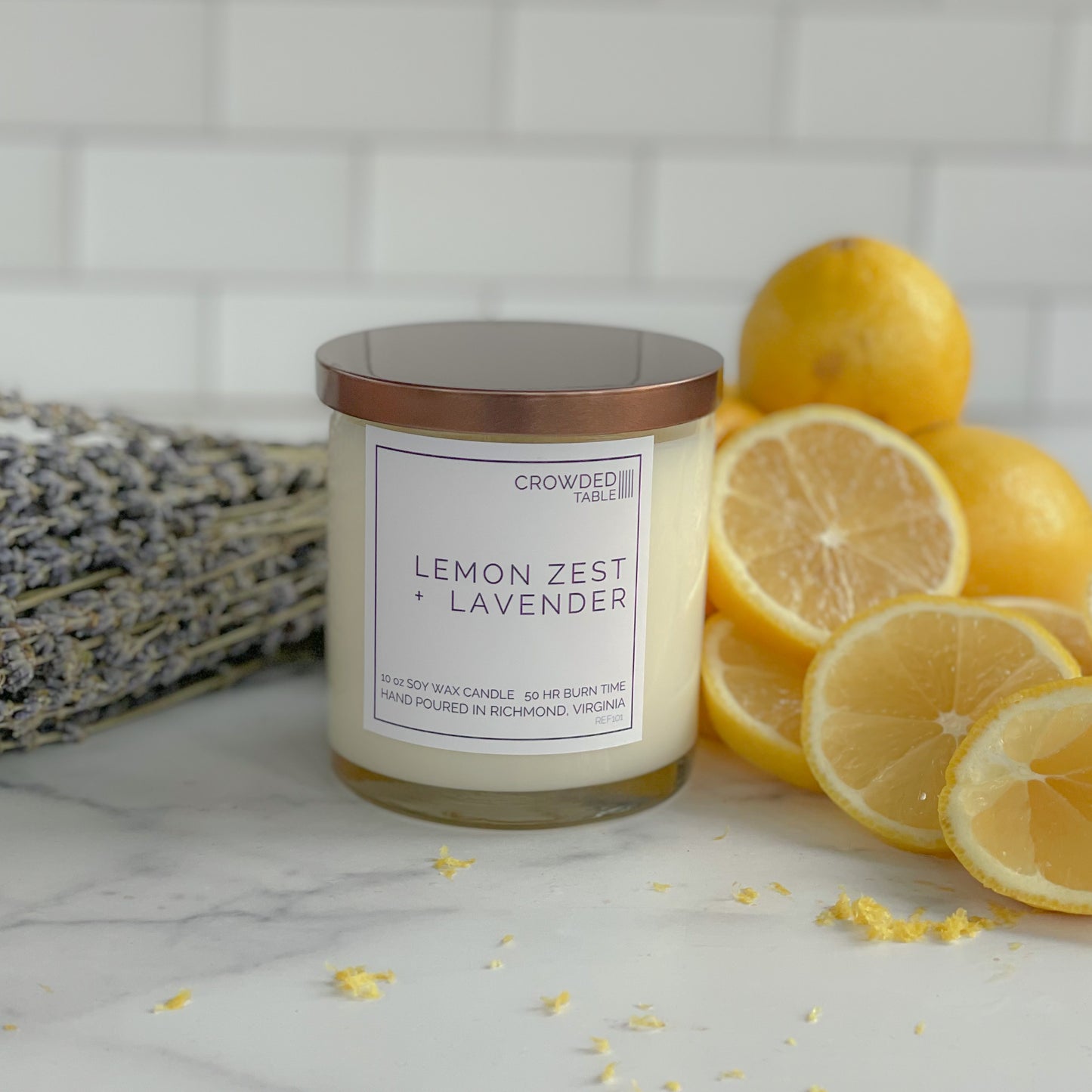 Lemon Zest + Lavender 10 oz. Pure Soy Wax Candle