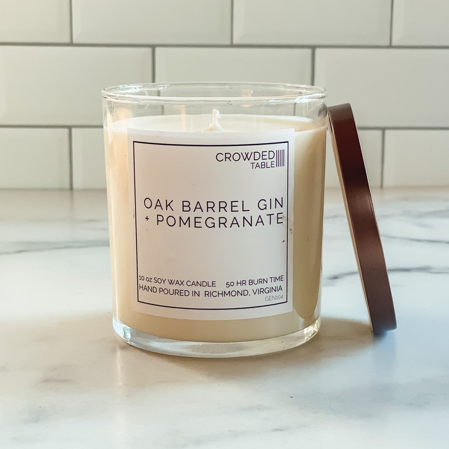 Oak Barrel Gin + Pomegranate 10 Oz. Pure Soy Wax Candle