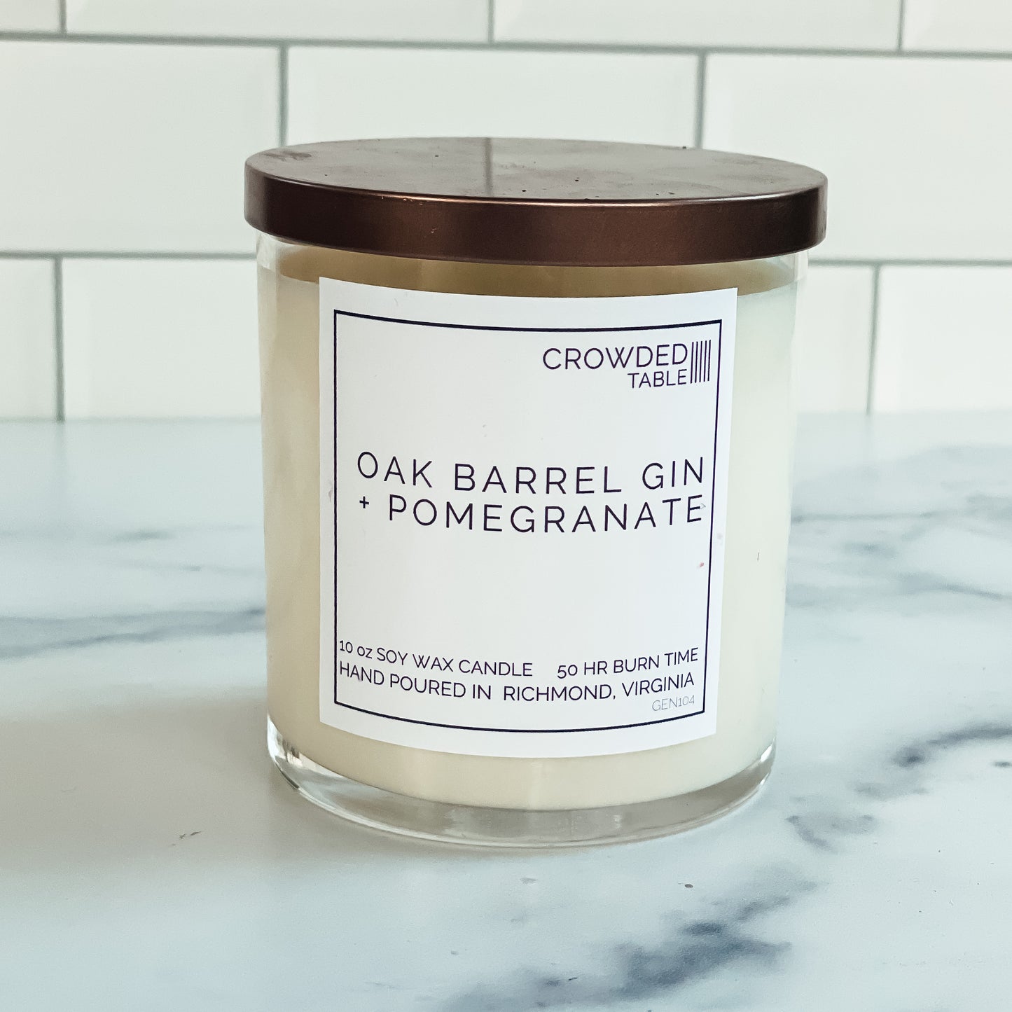 Oak Barrel Gin + Pomegranate 10 Oz. Pure Soy Wax Candle