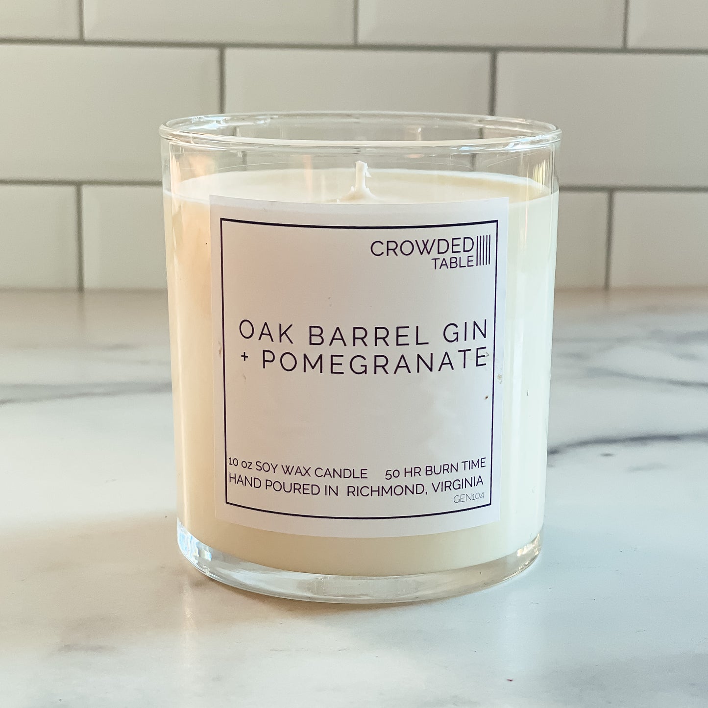 Oak Barrel Gin + Pomegranate 10 Oz. Pure Soy Wax Candle