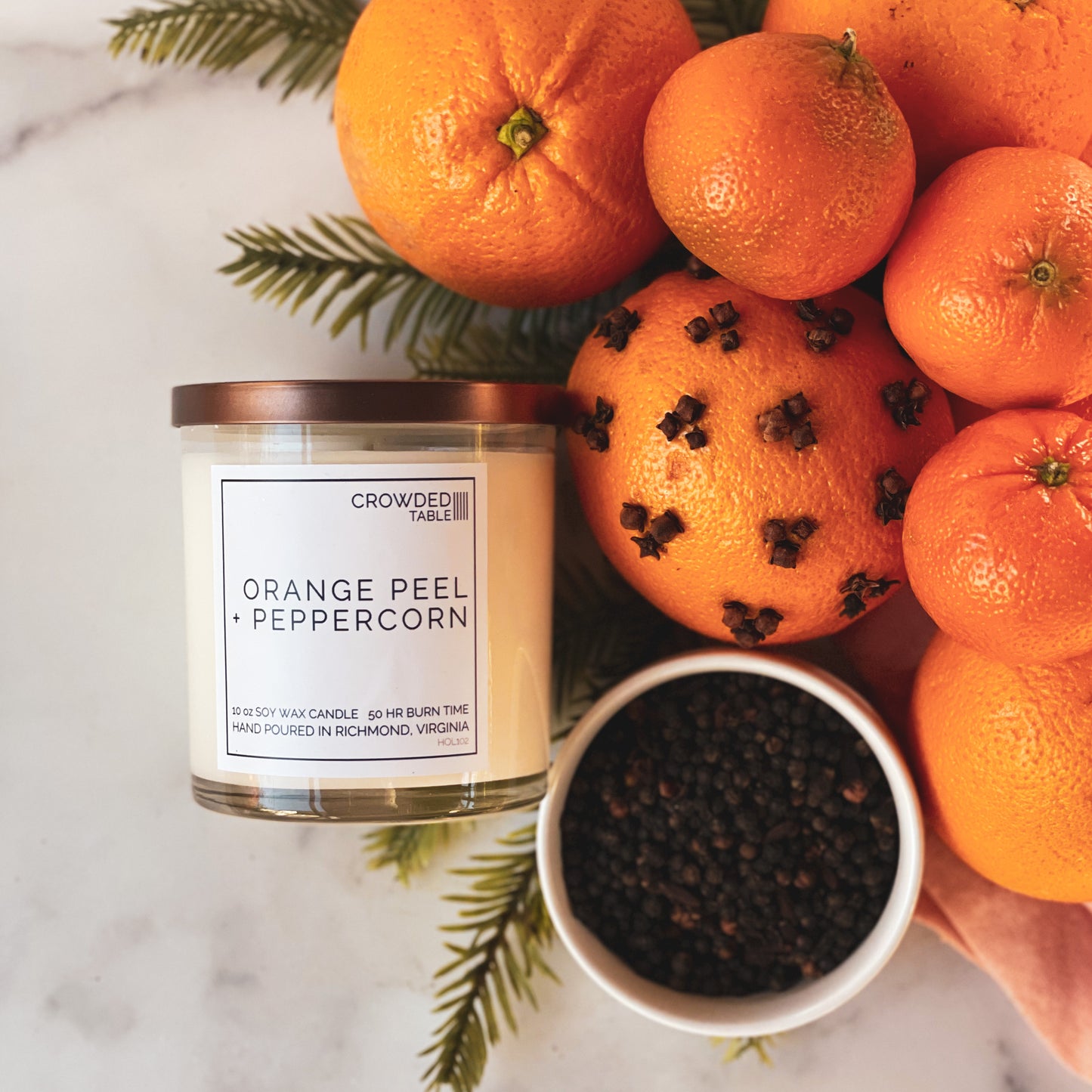 Orange Peel + Peppercorn 10 oz. Pure Soy Wax Candle