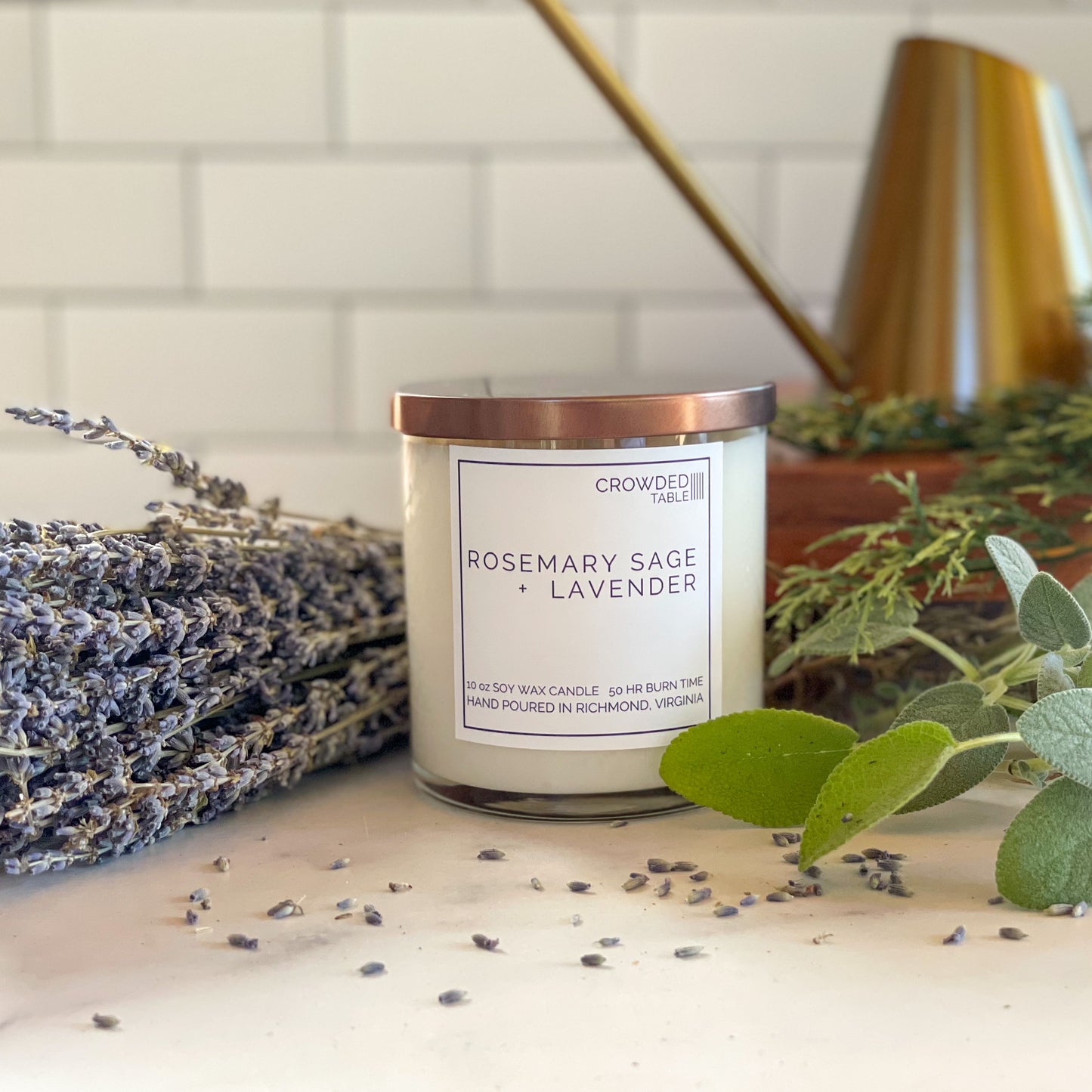 Rosemary Sage + Lavender 10 Oz. Pure Soy Wax Candle